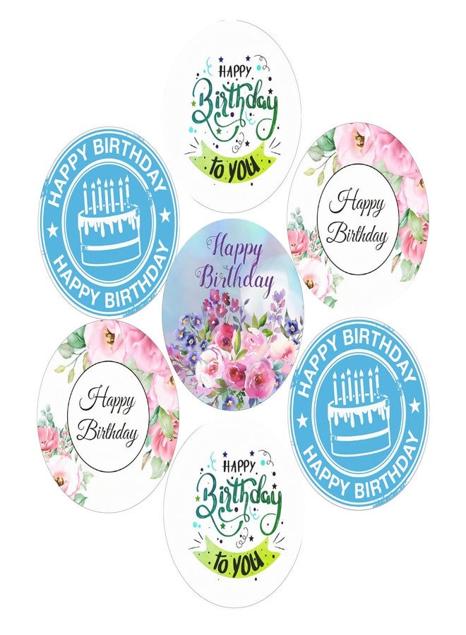 SLGIFT Vinyl Happy Birthday Theme Sticker, Self-Adhesive Vinyl Stickers, 40 Pieces, 2 x 2 Inches Round Sticker, 4 Unique Designs, R200 - Image 1